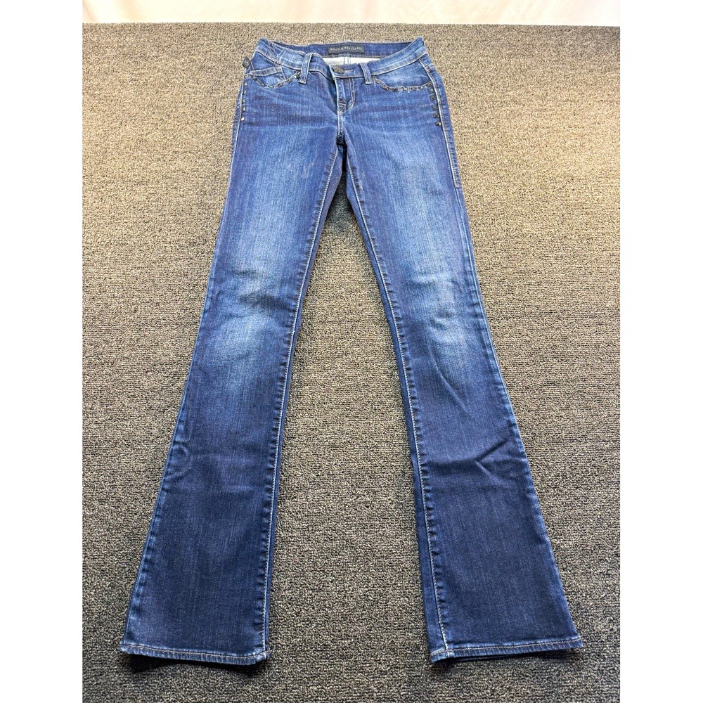 Rock & Republic Women's Bootcut Jeans Studded Pockets Slim Stretch Denim Size 0